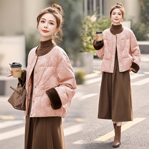 短款羽绒服女2025冬季新款小个子高级感超好看新中式G风提花外套图片