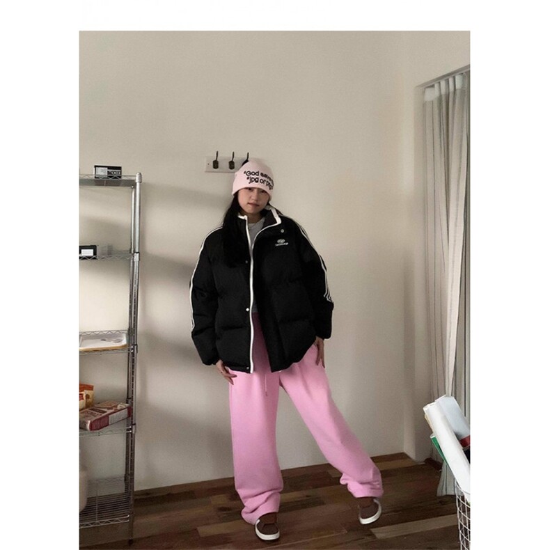 1506-1/M80661/P69橘子树在哪儿韩系三杠拼色棉服外套男女同款图片
