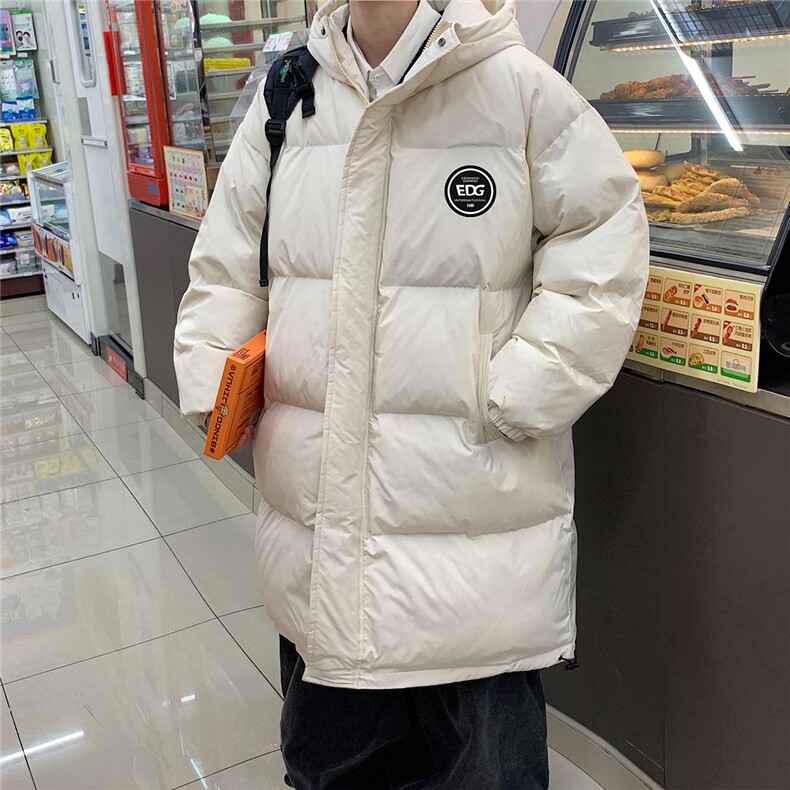 港风23新款冬季时尚情侣百搭连帽长款羽绒服外套YR160P245控298,男装羽绒服,电商A247