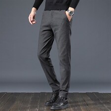 K2875-P35男士休闲裤男秋冬款棉麻修身直筒弹力磨毛百搭裤子男，商品下架区，星座224