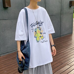 图案已注册港风日系休闲情侣潮大码短袖T恤男DT750P25控38，男装T恤，星座227-7