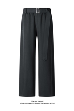 垂坠感西装长裤夏C7156-TP4578腰带设计宽松休闲裤男弯刀裤，男装休闲裤，电商A102