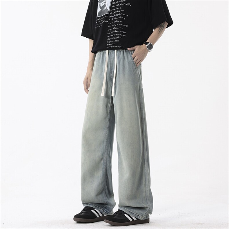 B221美式ins高街宽松扎染莱赛尔冰丝牛仔裤LK25522-特P45控78,男装牛仔裤,电商B221