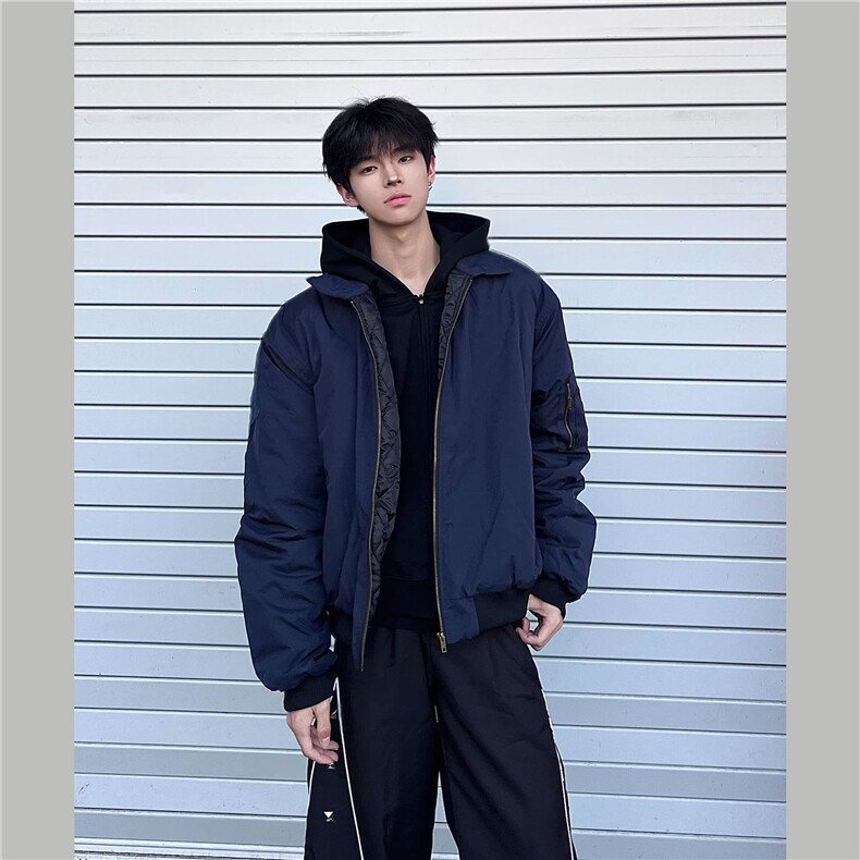 JK711-尺码M-3XL-P45现货!美式飞行员夹克工装外套高短款棒球服图片