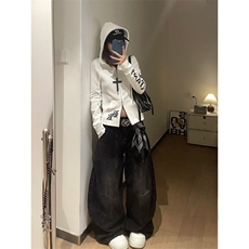 慵懒百搭潮流简约原宿ins气质牛仔长裤日系新款时尚流行文艺，男装休闲裤，星座506A