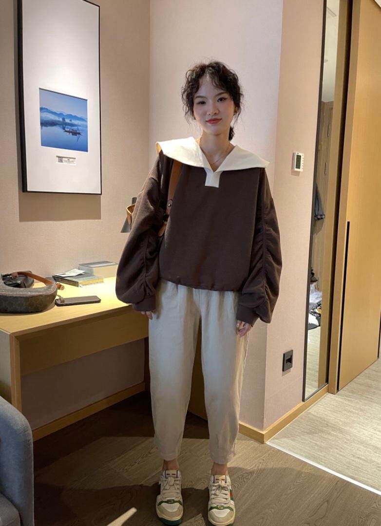 7133翻领打皱卫衣，女装卫衣/绒衫，续加 XJ