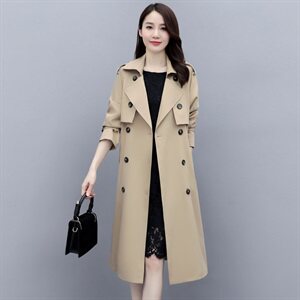 风衣女中长款2025春秋新款时尚气质收腰显瘦流行英伦风大衣外套潮，女装风衣，姿衣坊