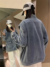 牛仔外套男潮牌春秋痞帅高级感美式工装牛仔不规则夹克CJ01P85，男装夹克，星座1116-2