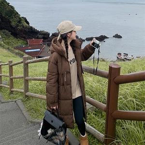白色中长款90白鸭绒羽绒服女冬季2025新款小个子韩系宽松加厚外套图片
