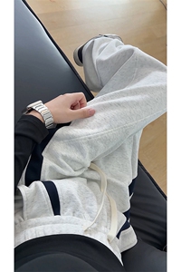 美式撞色拼接重磅卫裤男直筒宽松运动休闲裤K8677-特价P40图片
