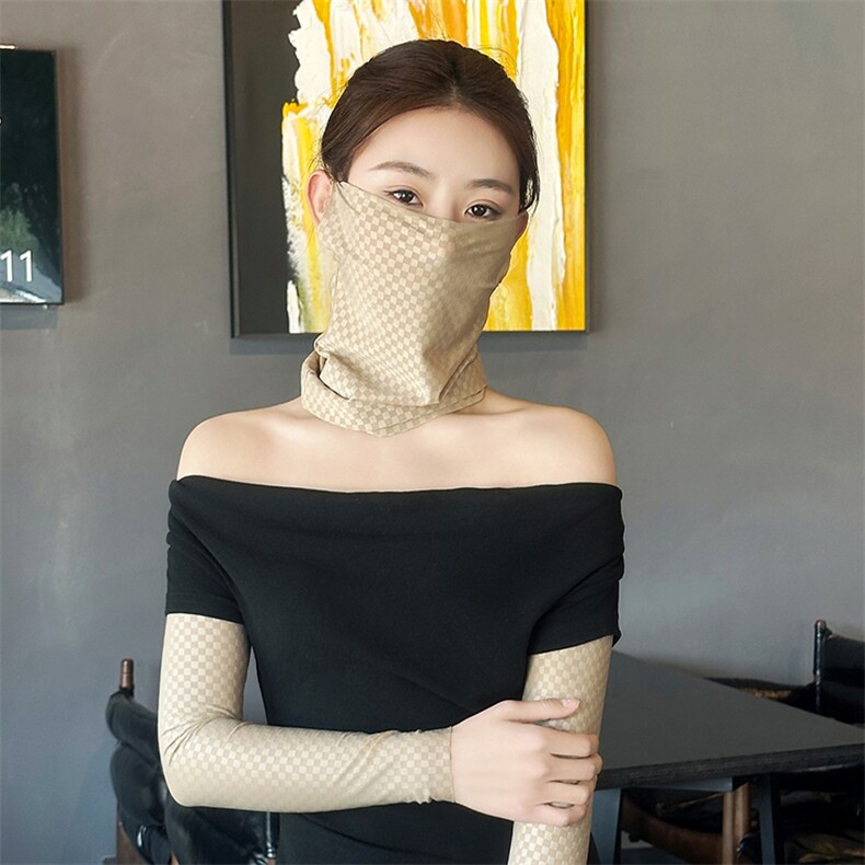 冰丝棋盘挂耳脖套男女同款夏季时尚百搭,饰品周边,帕迪羊