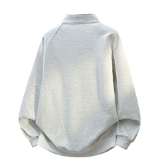 3D图美式休闲半高拉链加绒卫衣廓形百搭立领A025-HM1006-P45，男装卫衣，电商A025