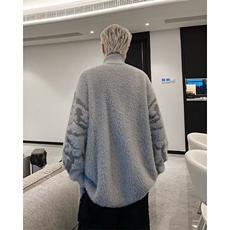 美式水貂绒黑色高领毛衣外套X052P60，男装针织衫/毛衣，星座1116-2