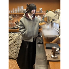 春秋短款连帽卫衣开衫男女2025新款美式潮牌宽松情侣帽衫拉链外套，女装短外套，四季星座505