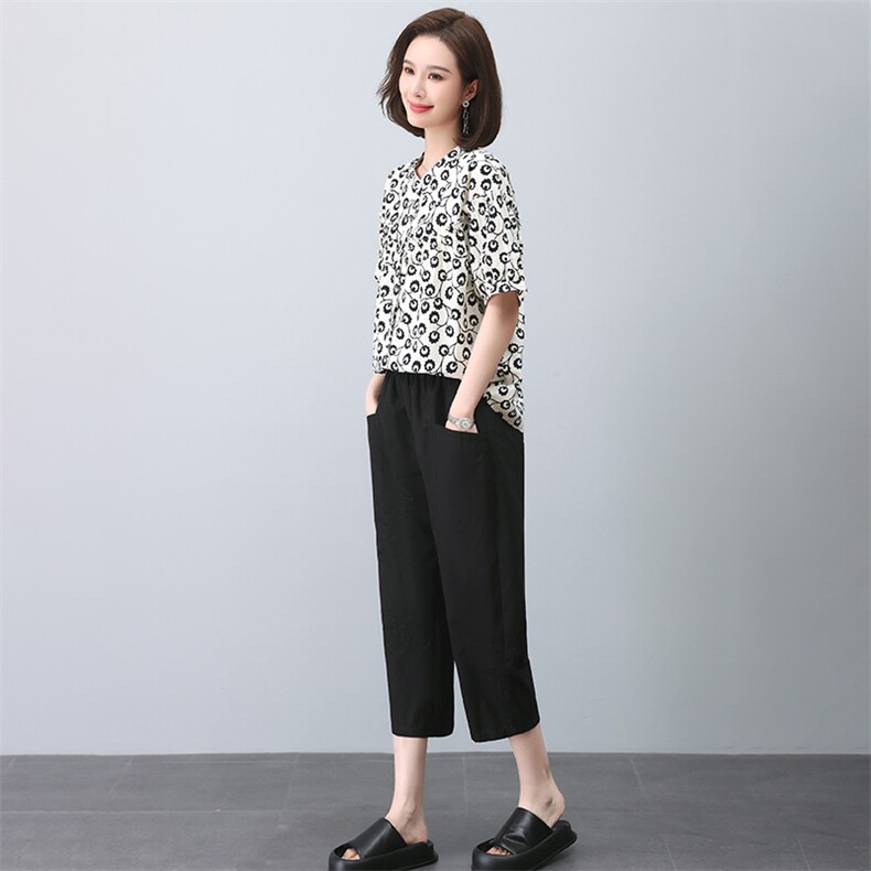 2023夏季新款时尚气质宽松显瘦休闲舒适潮流两件套,女装套装/套裙,独衣靓