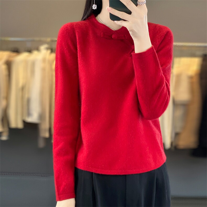 长袖套头圆领通勤纯色2024年秋季羊毛衫,女装羊毛衫,羊秋羊绒