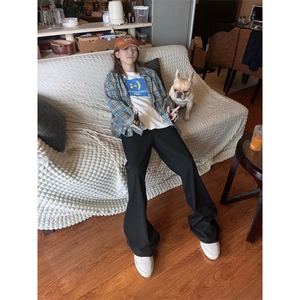 美式流苏破坏格子衬衫秋潮牌小众毛边设计男女衬衣外套CY1225-P31图片
