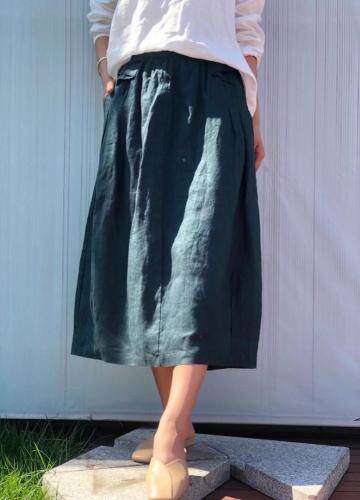 纯亚麻半裙，女装半身裙，独上素帛