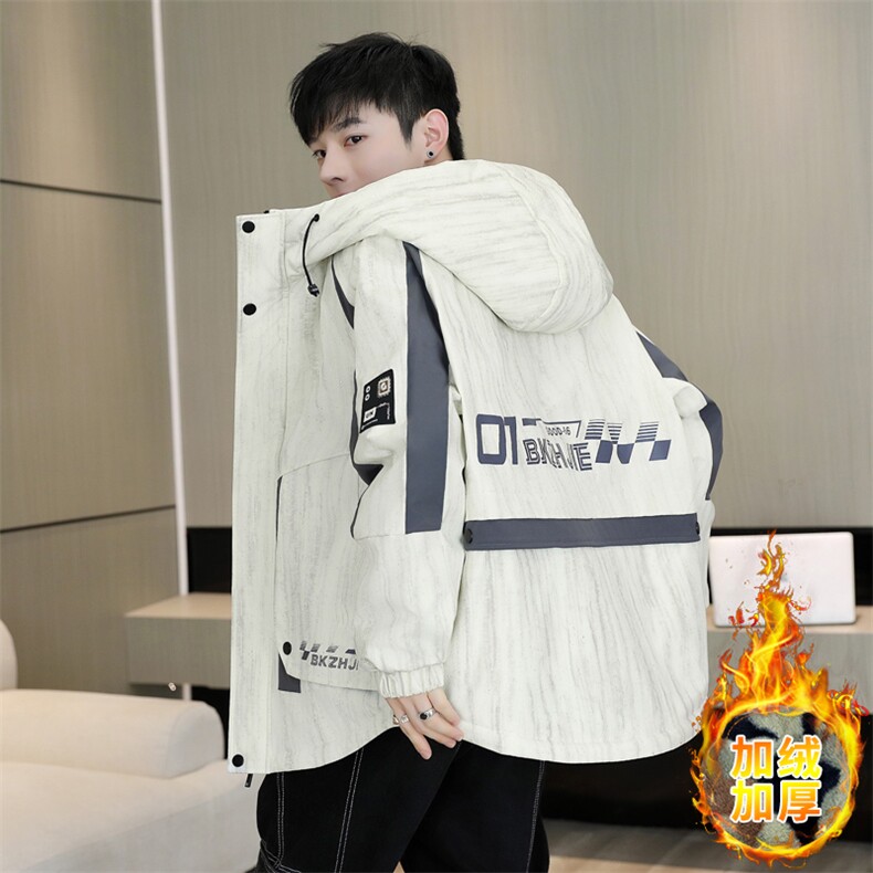 秋冬男式加绒加厚夹克男时尚派克服加厚棉衣男外套MY8650-P93,男装夹克,星座310B-3