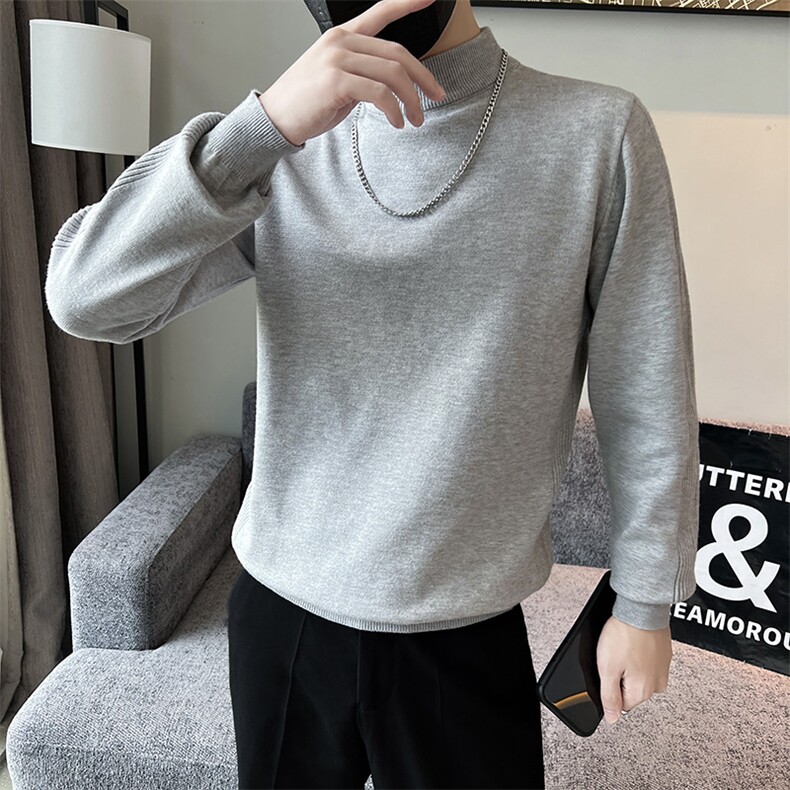 2022男修身半高领针织毛衣潮男休闲毛衣打底衫,男装针织衫/毛衣,电商B248