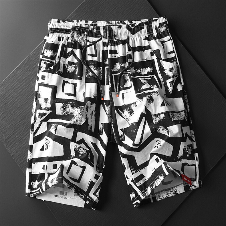 M-8XL男大码冰丝弹力5分裤短裤5032-1_6806(M-5XLP30 6XL-8XLP35)图片