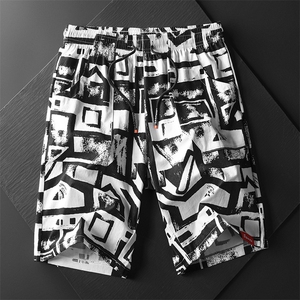 M-8XL男大码冰丝弹力5分裤短裤5032-1_6806(M-5XLP30 6XL-8XLP35)图片
