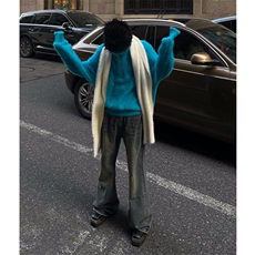 博主图不拿货牛仔裤男秋冬微喇叭cleanfit裤子-KZA32-P55，男装牛仔裤，星座1007（原301D）