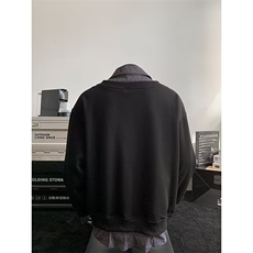 E03-P52文艺潮流新款假两件毛衣男秋冬款内搭打底针织衫，男装T恤，电商B323A