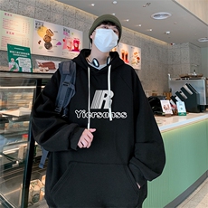 港风华棉得物抖音直播高品质宽松男休闲连帽卫衣W5225P40，男装卫衣，电商C408-1(原B339-1)