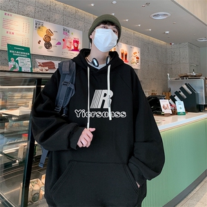 港风华棉得物抖音直播高品质宽松男休闲连帽卫衣W5225P40