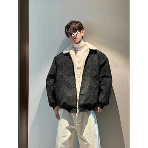 网图-美拉德巴恩风羊羔绒屋面PU皮棉服加绒保暖棉衣MP7827-特P80图片