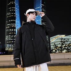 拼色冲锋衣韩版男士情侣光板连帽校服羽绒服白鸭绒外套，男装羽绒服，星座301D-5(原星座1415）