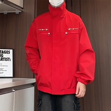 JK203/P65春装新款个性装饰立领夹克男潮流飞行员上衣外套，男装夹克，电商基地A050