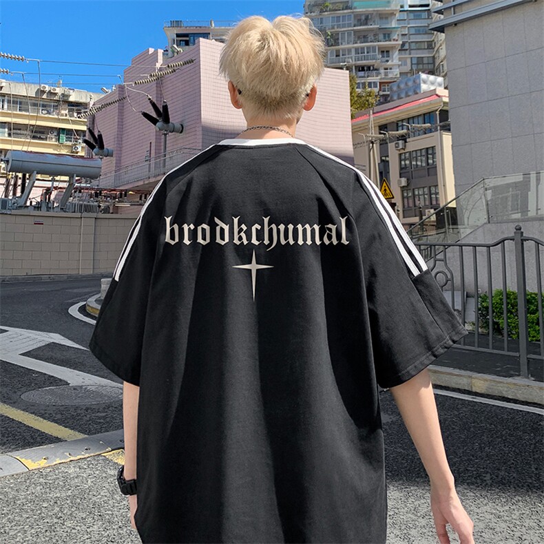 量大优供抖音视频支持得物品质配合二开美式三条杠短袖t恤ZD239，男装T恤，电商A486