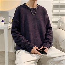 主推现货毛衣男圆领纯色休闲量大有差价A161-2-M001-P35，男装针织衫/毛衣，电商A161-2