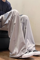 8XL-M特大码冰丝裤男美式工装裤高腰垂感宽松防晒阔腿裤K962P45，男装休闲裤，电商D206-1
