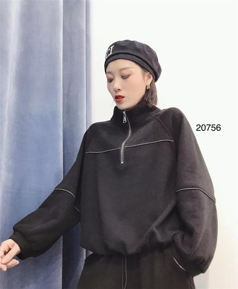 【现货】加厚单拉链套头卫衣,女装卫衣/绒衫,億亿铭品