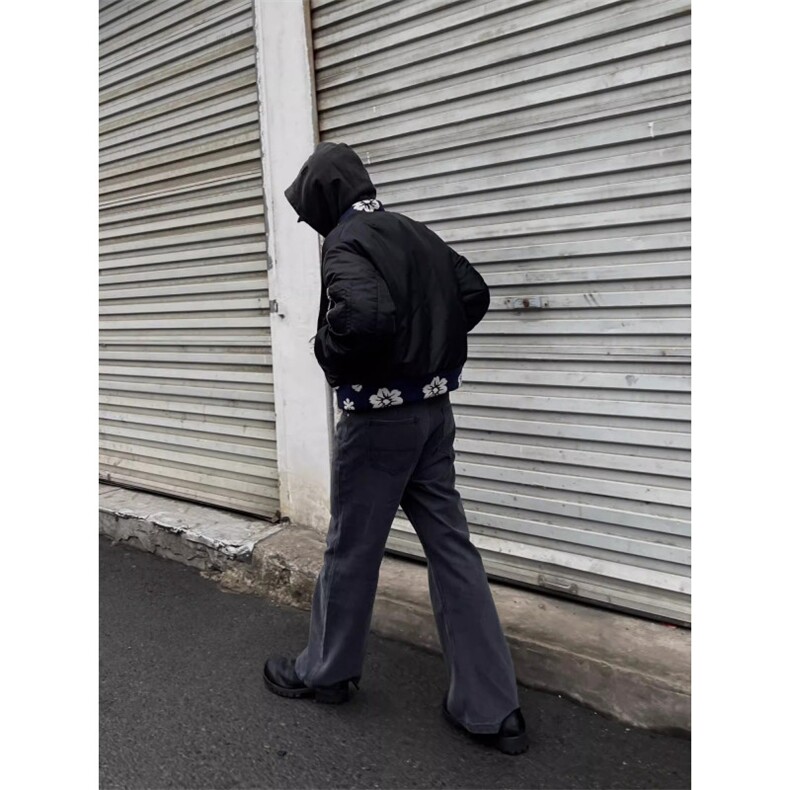 美式高街提花飞行员夹克外套男款春秋季潮牌高级感棒球服,男装夹克,四季星座505