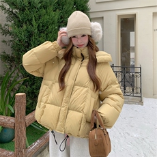 现货新款韩东大门加厚保暖羽绒服百搭连帽面包服女装外套，女装羽绒服，2B114