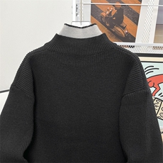 秋冬款高品质假两件双层高领毛衣保暖针织衫外套M304P65，男装针织衫/毛衣，星座1013-1