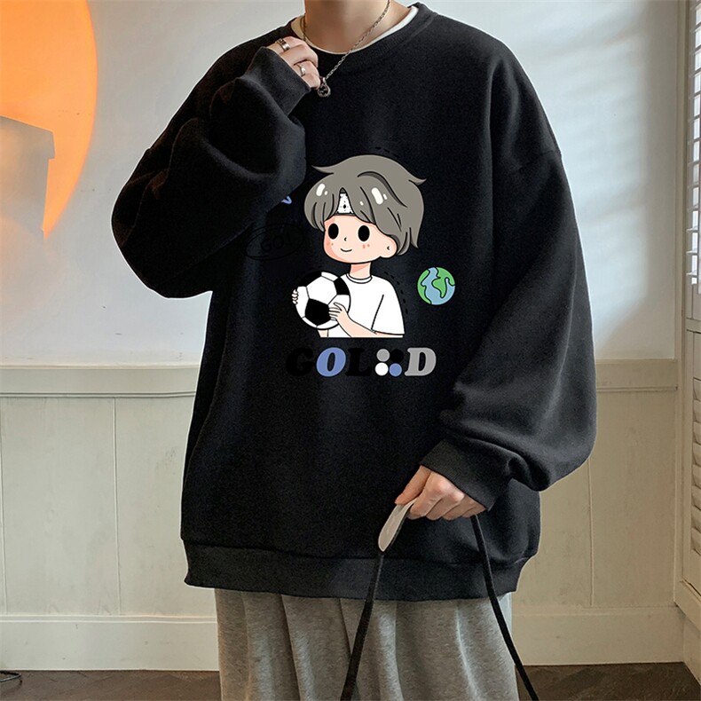 圆领卫衣男大码加厚加绒长袖t恤男S6207-P28加绒款-P33,男装卫衣,电商A040