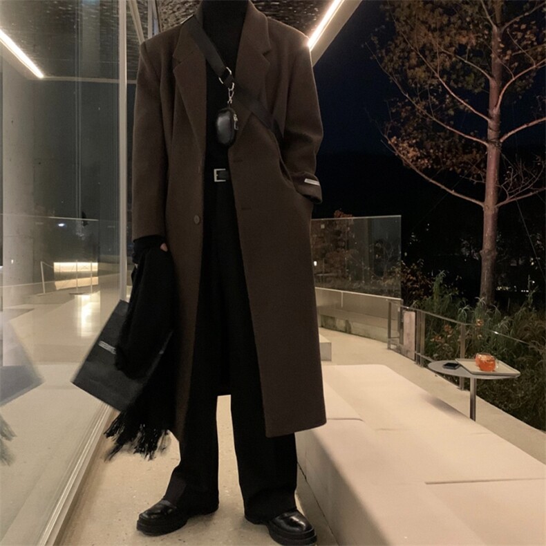 超长款加厚毛呢大衣男韩系高级感英伦风衣外套风衣DY005特P115,男装风衣,星座1004（原星座815-3）