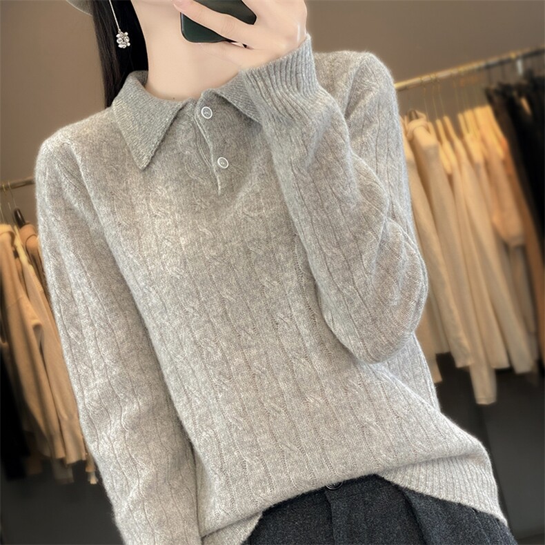 秋冬新款高级感百搭羊毛衫显瘦修身长袖针织衫,女装羊毛衫,暖钟情羊绒
