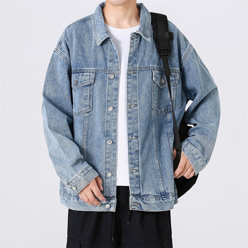 牛仔外套秋季青少年宽松休闲工装夹克学生XZ225-3-NZ769-P70控88,男装夹克,星座225-3
