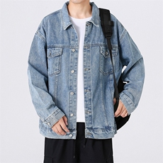 牛仔外套秋季青少年宽松休闲工装夹克学生XZ225-3-NZ769-P70控88，男装夹克，星座225-3
