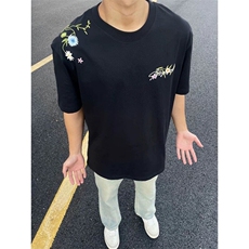 XZ809A/BBBT21/P20/控38重磅印花美式复古圆领T恤，男装T恤，星座809A(原222-1)