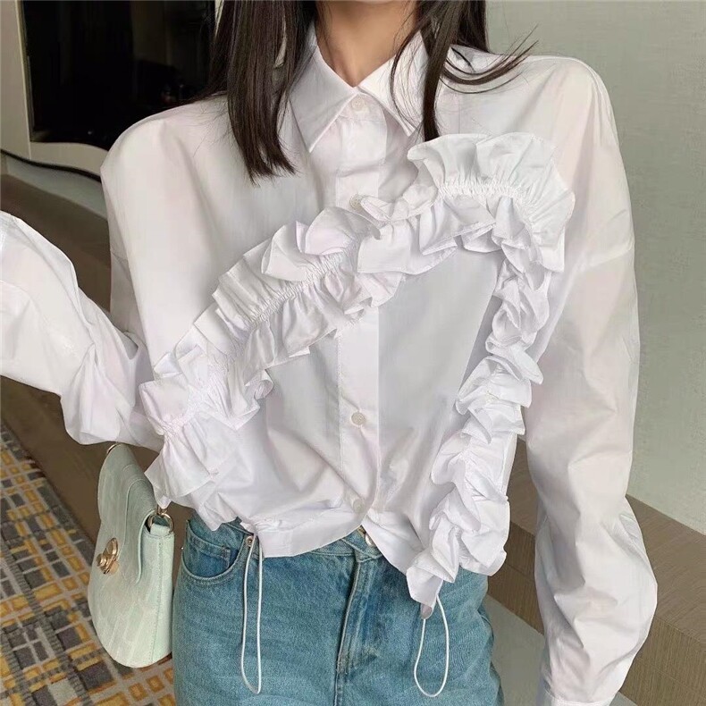 欧货木耳边衬衫，女装衬衫，MST