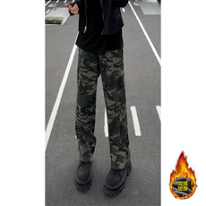 B221美式ins高街迷彩加绒牛仔裤LK24366-特P36控68加绒特P46控88，男装休闲裤，电商B221