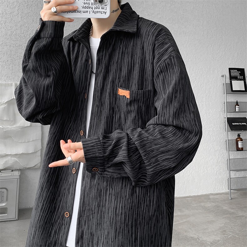 现货CS10077-P40控68秋季港风高品质百搭立领防晒衬衫,男装防晒衣,电商A059