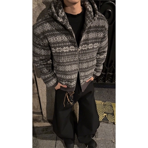 连帽棉衣夹棉青少年保暖复古休闲毛绒外套男女5D4096-TP75148图片